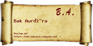 Bak Auróra névjegykártya